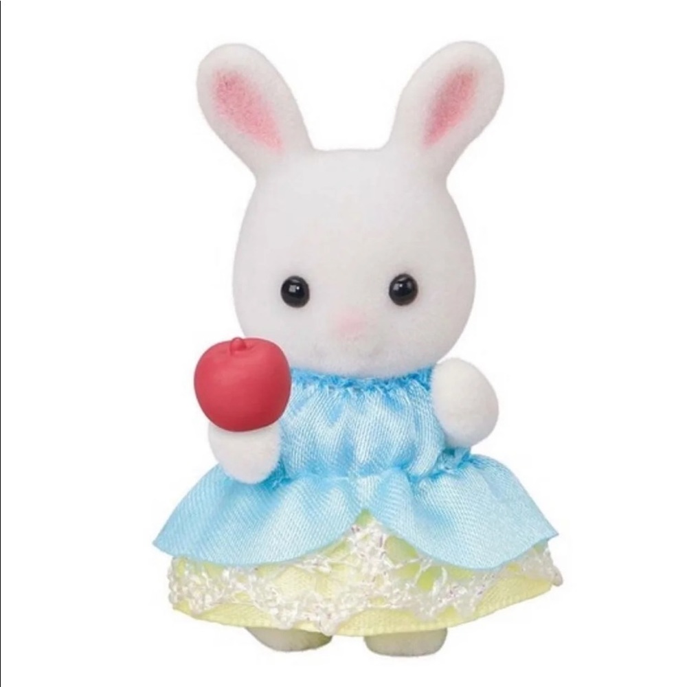 Calico Critters / Sylvanian Families Snow White Rabbit Baby & Apple
